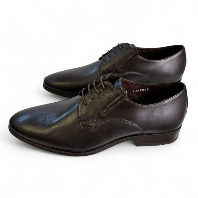 Scriere  Classic Leather Shoes for the Ministry of National Defense, Army, and Public Administration - MARISDAL Shoes - Brown Vitello