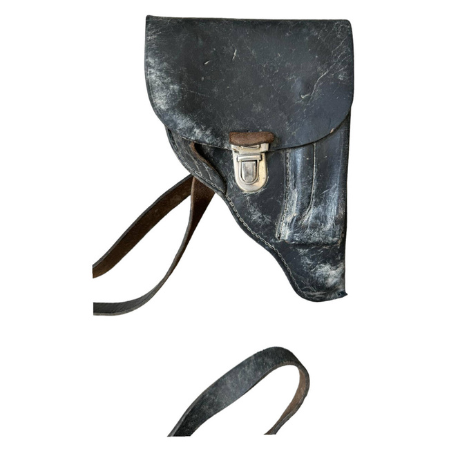 MAKAROV PISTOL HOLSTER WITH FLAP - MILITARY SURPLUS ROMANIAN ARMY - BLACK - USED