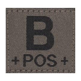 BLOOD GROUP PATCH - B POS - RAL7013 - CLAWGEAR