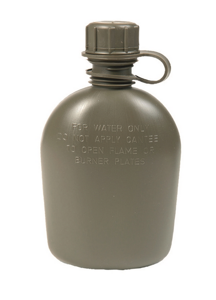 US ORIGINAL PLASTIC CANTEEN WITHOUT COVER - OD - 1 QT/946 ML - Mil-tec