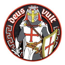 PATCH DEUS VULT 3D PVC - WHITE/RED - M-TAC