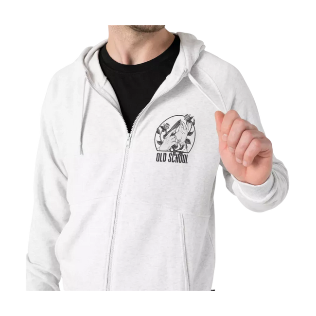 Old School Unisex Hoodie - Light Grey Melange - Helikon