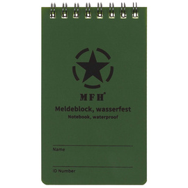 WATERPROOF NOTEBOOK WITH SPIRAL - COMPACT FORMAT - 7,5 X 13 CM - 50 FILES - MFH