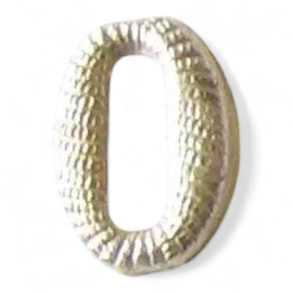 Metallic number - 0 - Silver - Hungarian Army Military Surplus - Like New