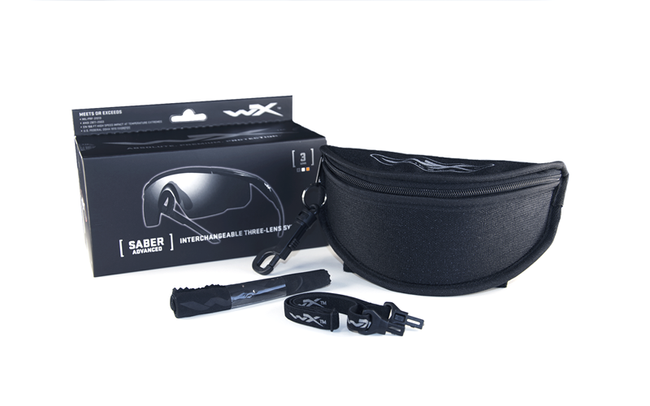 BALLISTIC SUNGLASSES - SABER ADVANCED - WILEY X - GREY/CLEAR/LIGHT RUST - Frame Matte Tan 