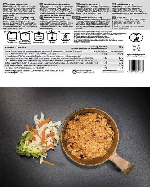 TACTICAL FOODPACK - RICE AND VEGGIES - MILTEC