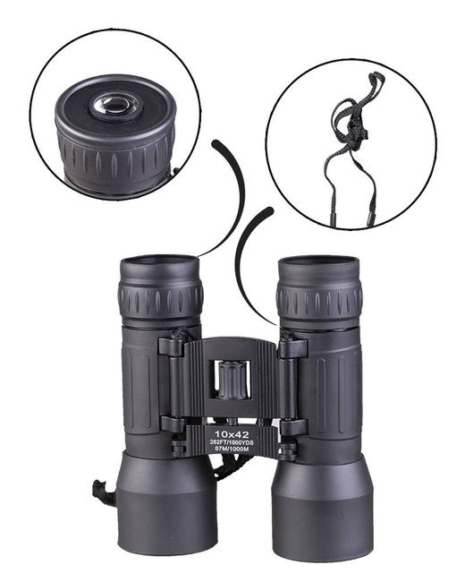 COLLAPSIBLE BINOCULAR - 10x42 - BLACK - Mil-tec