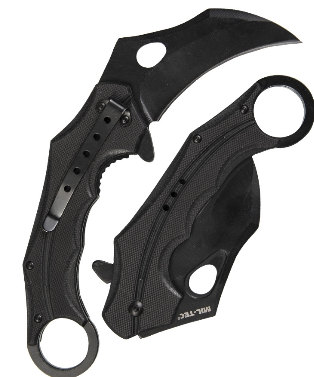 ONE-HAND KNIFE - G10 -  "KARAMBIT" - Mil-Tec® - BLACK