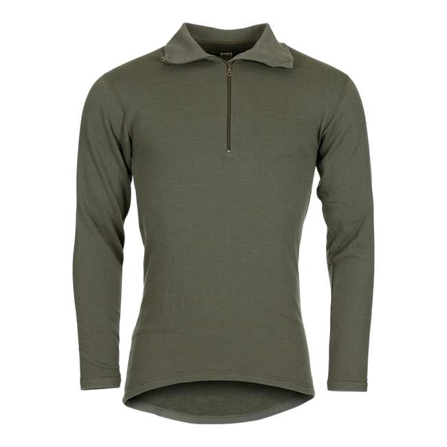 AUSTRIAN TRICOT PULLOVER WITH ZIPPER - OD GREEN - USED