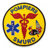 Emblemă SMURD brodată, cu aplicare prin coasere