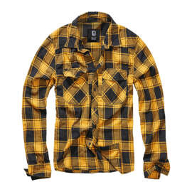 CHECK LONG SLEEVE SHIRT - BLACK/YELLOW - BRANDIT
