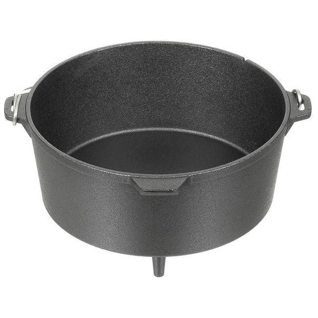 CAST IRON POT - "DUTCH OVEN" - 5.7 L - BLACK - FOX® Outdoor
