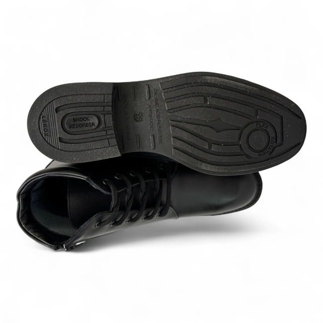 Laced Boots for Personnel, Students, and Cadets - LENOX - Black