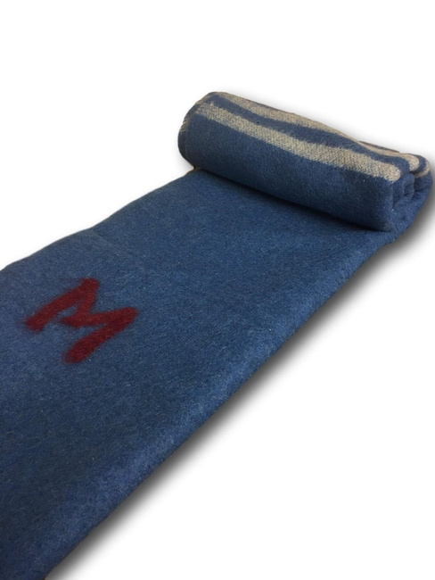 PURE WOOL VINTAGE BLANKET - 140x210 CM - ROMANIAN ARMY MILITARY SURPLUS - DEGRADED