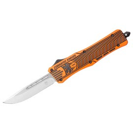 MEDIUM HUNTER ORANGE GRAPHITE BLACK CTK-1 DROP POCKET KNIFE - CobraTec