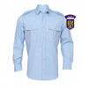 LONG SLEEVE BLOUSE SHIRT WITH POCKETS AND EPAULETS - MENS - BLUE - FIREFIGHTERS-I.G.S.U.