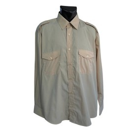 THIN SUMMER OFFICERS SHIRT - ECRU - MILITARY SURPLUS ROMANIAN ARMY - LIKE NEW