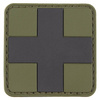 PATCH WITH HOOK AND LOOP ''FIRST-AID'' 3D - OD GREEN / BLACK - MFH