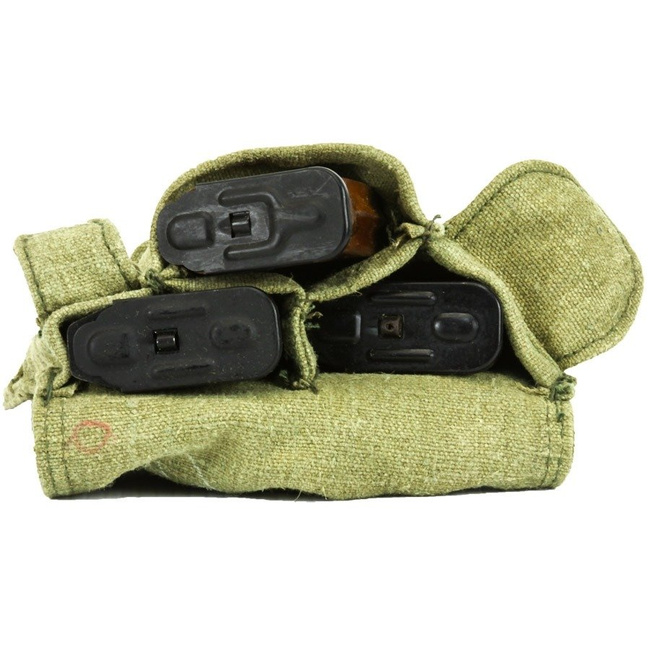 Russian Ammo Pouch, AK47, triple, OD green, used