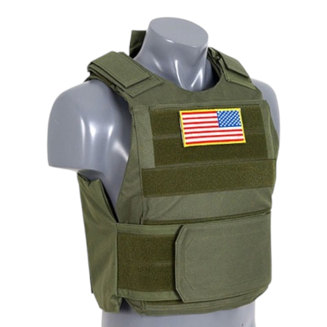Standard Tactical Vest with Soft Dummy Ballistic Inserts - Delta Soft Body Armor - Olive - 8FIELDS