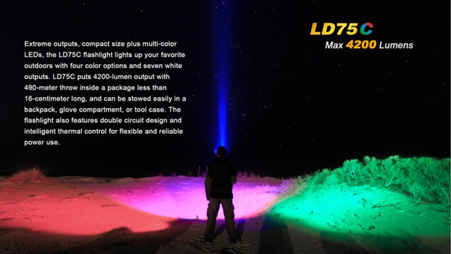 Flashlight Fenix LD75C, water resistant