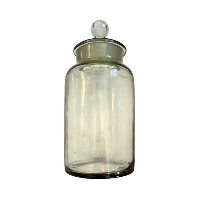 VINTAGE BOTTLE WITH GLASS LID - 1980S - TRANSPARENT - ROMANIAN ARMY MILITARY SURPLUS - IN GOOD CONDITION