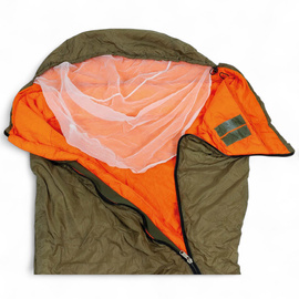 Summer Sleeping Bag - Olive Green/Orange - Czech Army Military Surplus - Used