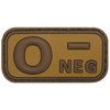 3D VELCRO PATCH - 5 x 2.5 CM - MFH - BROWN/KHAKI - BLOOD GROUP 0 NEG