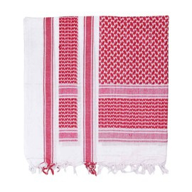 SCARF SHEMAGH - WHITE/RED