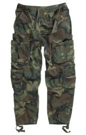 WOODLAND CAMO VINTAGE MEN PANTS STONE-WASHED