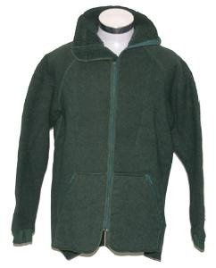 FLEECE COLD WEATHER JACKET, GREEN - MILITARY SURPLUS FROM THE DUTCH ARMY - USED