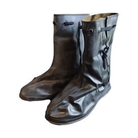 WATERPROOF RUBBER OVERBOOTS - CHEMICAL PROTECTION - BELGIAN ARMY MILITARY SURPLUS - LIKE NEW
