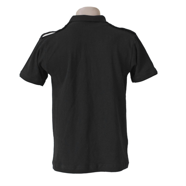 Prison Guard Polo T-Shirt, black with insignia