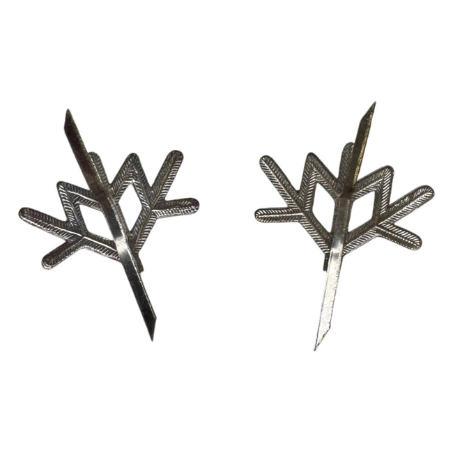 PAIR OF RANK INSIGNIA - MOUNTAIN HUNTERS - 1807 (VINTAGE) - ROMANIAN ARMY MILITARY SURPLUS - SILVER - IN GOOD CONDITION