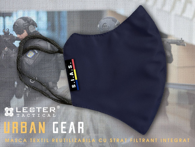 Urban Gear reusable mask with integred filter SIAS  - Lecter Tactical - Midnight Blue