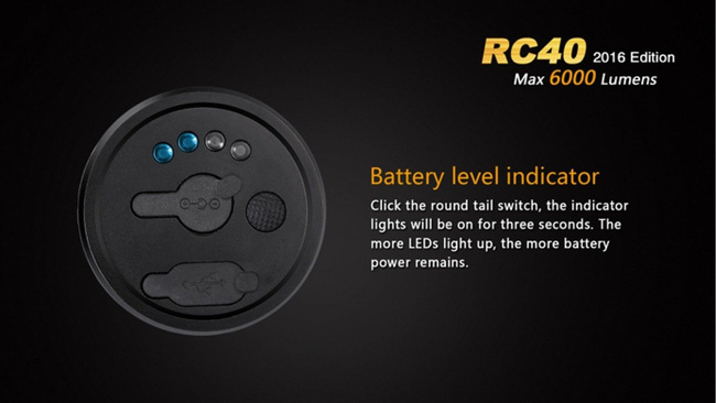 Flashlight Fenix RC40, water resistant