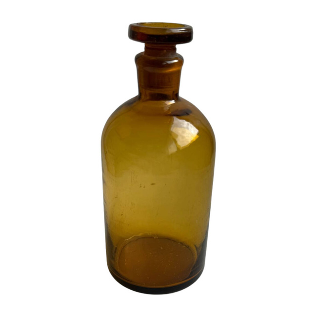 VINTAGE BOTTLE WITH CAP - BROWN - MILITARY SURPLUS ROMANIAN ARMY - IN GOOD CONDITION