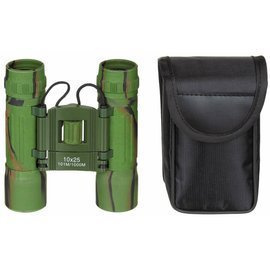 FOLDABLE BINOCULAR - 10 x 25 - RUBY LENS - MFH® - WOODLAND