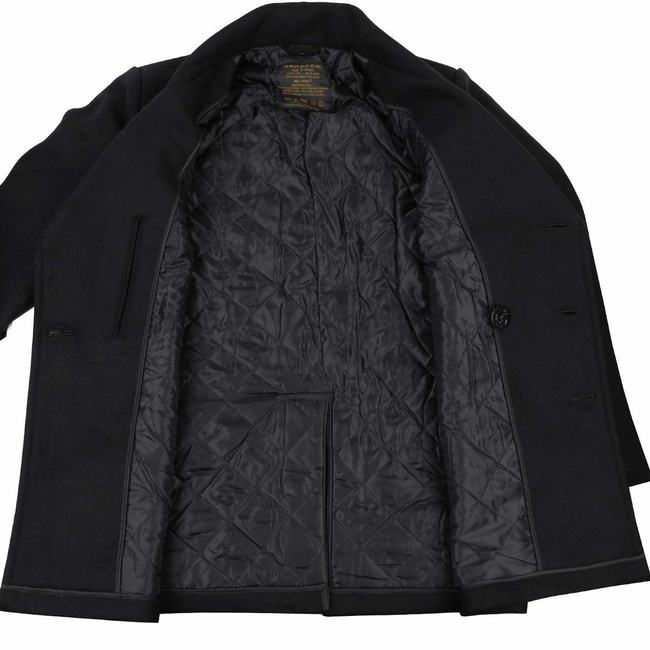 US BLACK NAVY WOOL PEACOAT BLACK BUTTONS