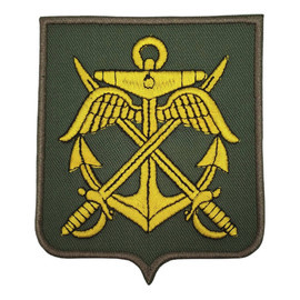 Emblema pentru Statul Major al Apararii brodata pe suport khaki