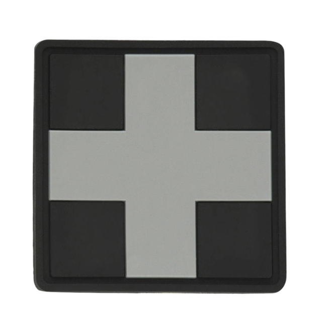 MEDIC CROSS SQUARE PVC PATCH - BLACK/GREY - M-TAC