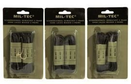 WAXED COTTON LACES - 140 CM - SET OF 2 PAIRS - Mil-Tec® - BLACK