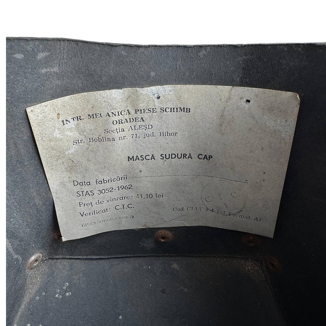 HEAD WELDING MASK - ROMANIAN ARMY MILITARY SURPLUS - IN GOOD CONDITION