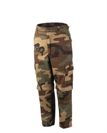 BDU PANTS FOR KIDS - US ARMY STYLE - 2 IN 1 LONG AND SHORT PANTS WITH ZIPPER - Mil-Tec - WOODLAND