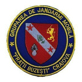 EMBLEMA GRUPAREA DE JANDARMI MOBILA CRAIOVA, cu aplicare Velcro (cu scai)