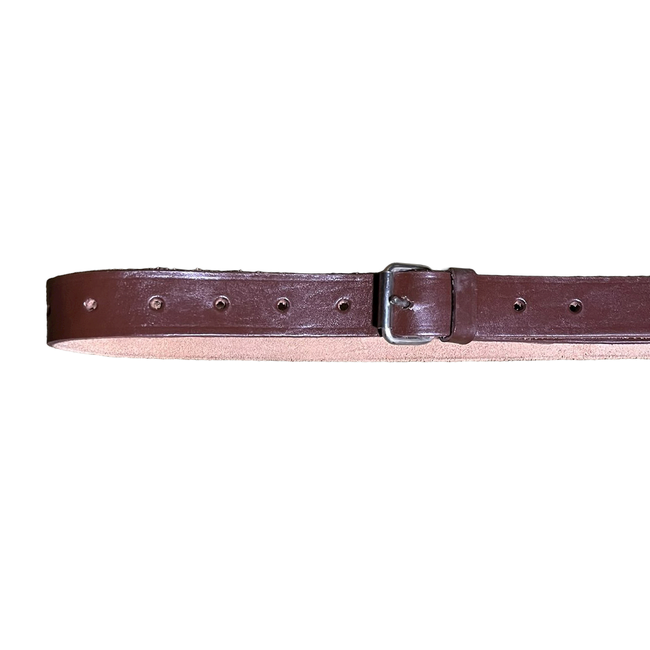 MILITARY LEATHER BELT - WITH BUCKLE - ROMANIAN ARMY SURPLUS - LIKE NEW