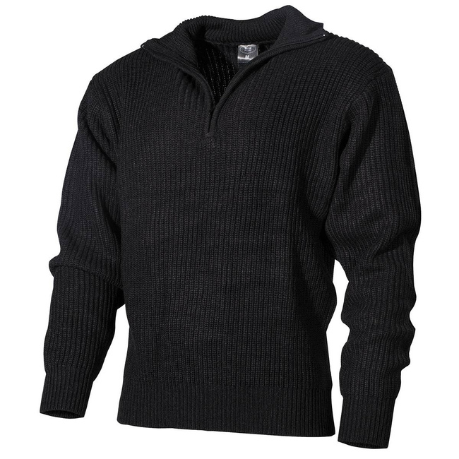 MFH PULLOVER TROYER WITH ZIP - BLACK