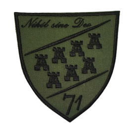 Emblema Baza 71 Aeriana - General Emanoil Ionescu - brodata pe suport oliv