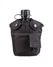 US PLASTIC CANTEEN - WITH CUP AND COVER - 900 ML - BLACK