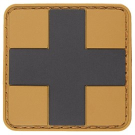 PATCH WITH HOOK AND LOOP ''FIRST-AID'' 3D - COYOTE / BLACK - MFH